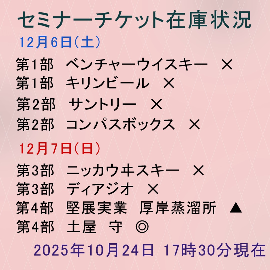 セミナーチケット在庫状況