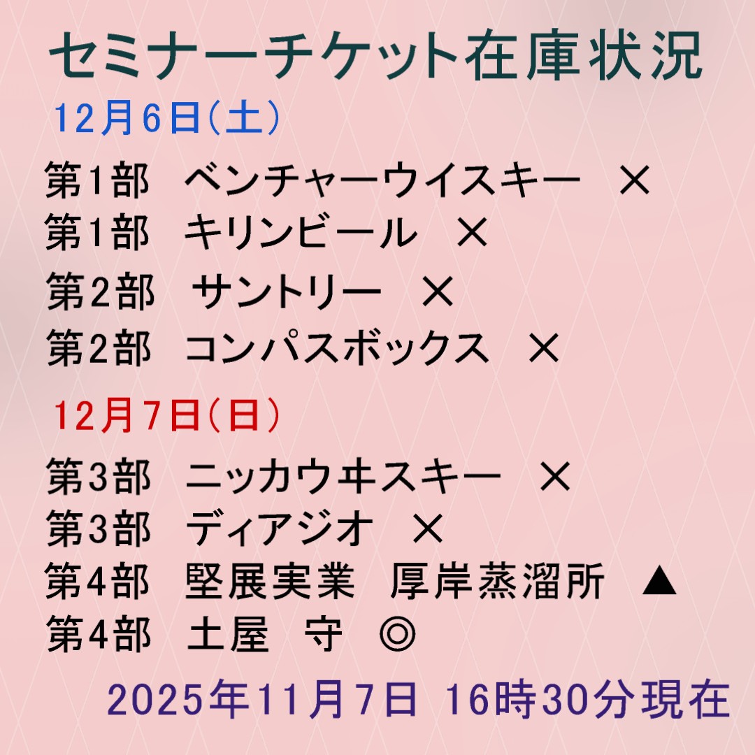 セミナーチケット在庫状況