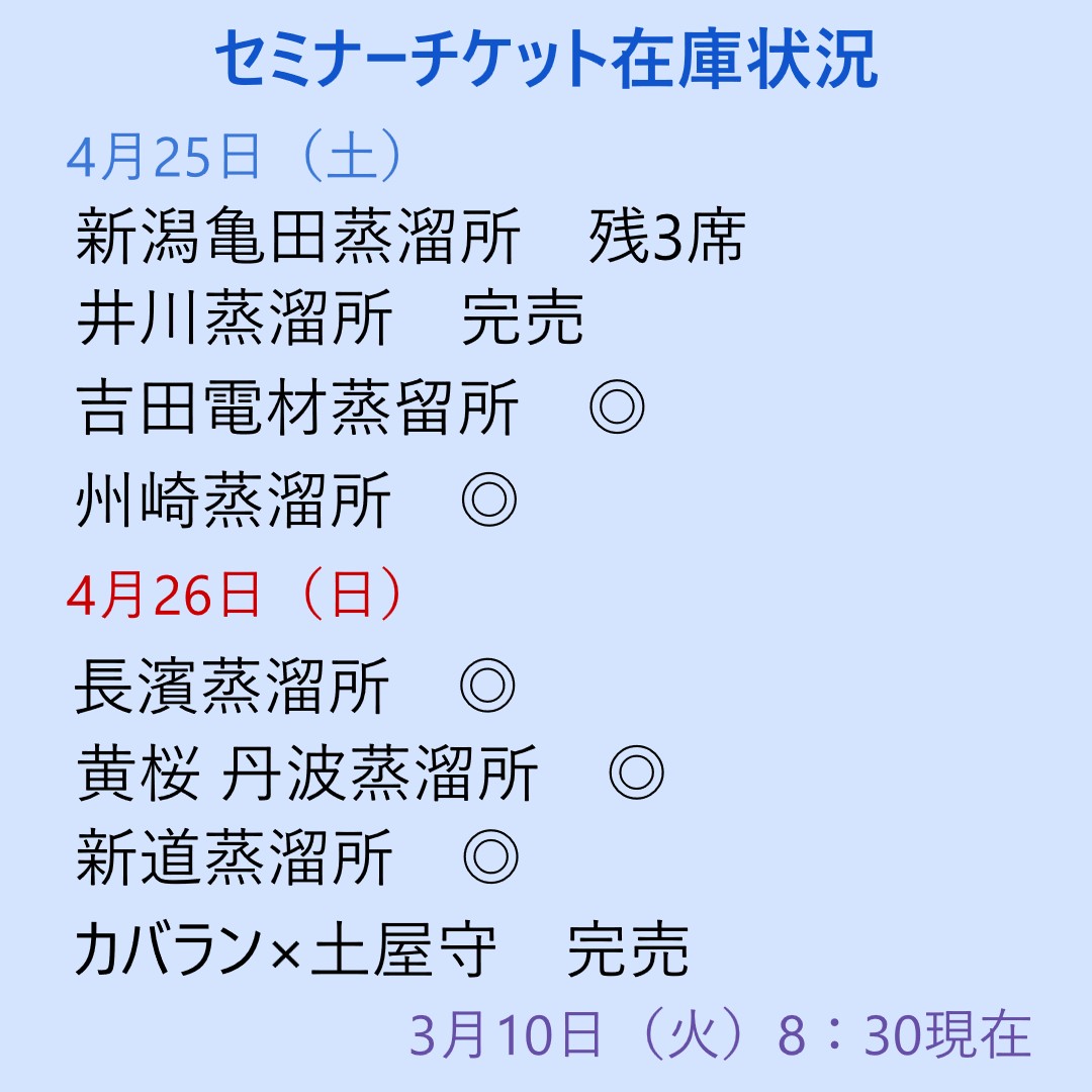 セミナーチケット在庫状況